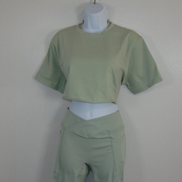 Sage Green High-Waist Leggings – Size Medium & Large (New) - Picture 2 of 8